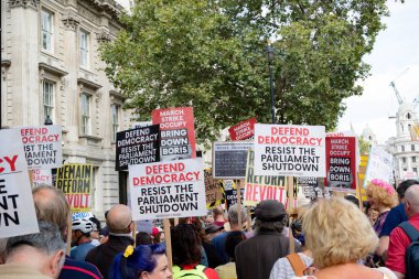 Londra'nın merkezinde protestolar31 Ağustos 2019
