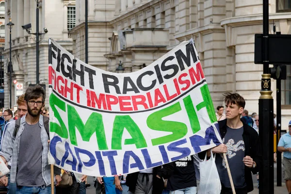 Protester i centrala London 31 augusti 2019 — Stockfoto