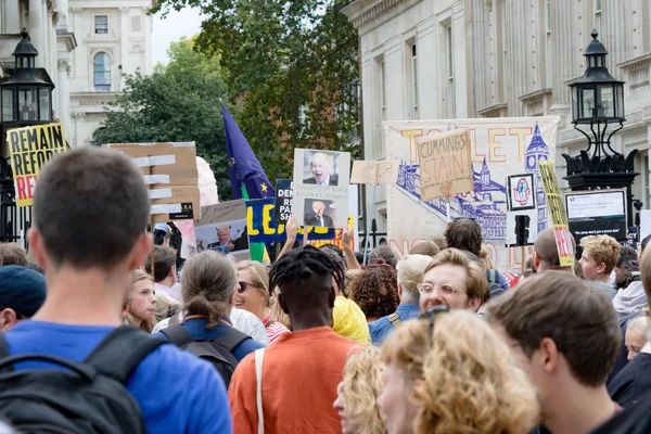 Protesty w centrum Londynu 31 sierpnia 2019 — Zdjęcie stockowe