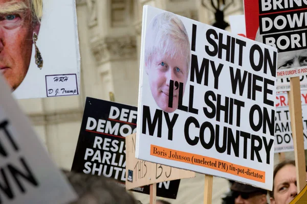 Protestas en el centro de Londres 31 de agosto de 2019 — Foto de Stock