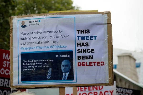 ロンドン中心部での抗議行動 2019年8月31日 — ストック写真