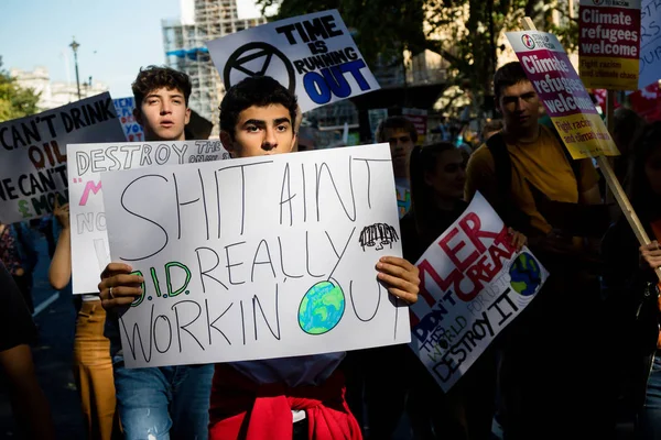 Klimatförändrings demonstranterna i London — Stockfoto