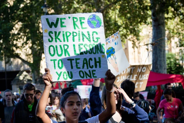 Protestujących zmian klimatycznych w Londynie — Zdjęcie stockowe