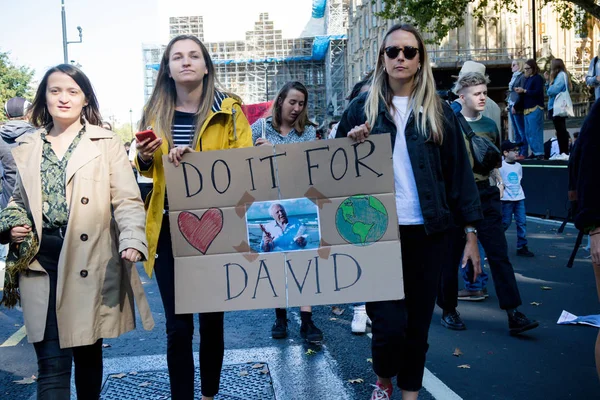 Protestujących zmian klimatycznych w Londynie — Zdjęcie stockowe