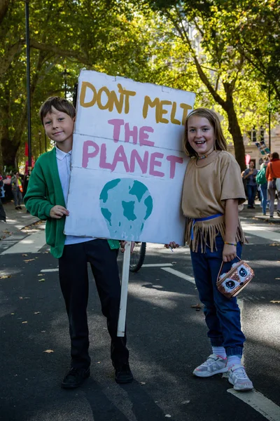 Protestujących zmian klimatycznych w Londynie — Zdjęcie stockowe