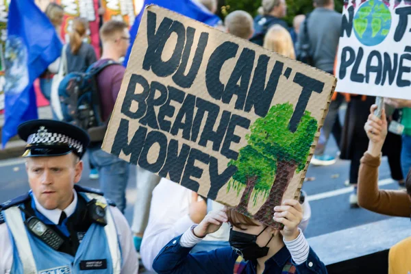 Зміни клімату протестуючі в Лондоні — стокове фото