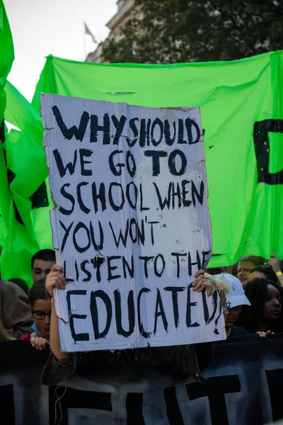 Klimaatverandering demonstranten in Londen — Stockfoto