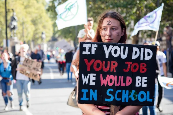 Protestujących zmian klimatycznych w Londynie — Zdjęcie stockowe