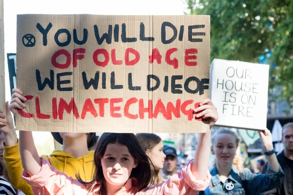 Londra'da iklim değişikliği protestocular — Stok fotoğraf