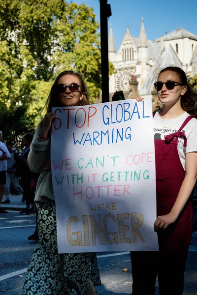 Klimaatverandering demonstranten in Londen — Stockfoto