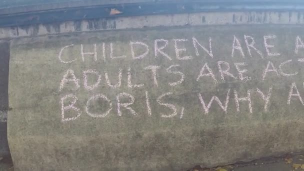 Londyn Wielka Brytania Września 2019 Graffiti Westminster Centrum Londynu Pobliżu — Wideo stockowe