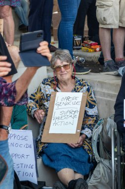 Londra, Birleşik Krallık, 6 Eylül 2025 - Parilament Meydanı 'ndaki Pro Filistin Protestocuları 