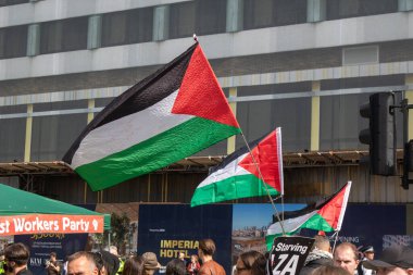 Londra, Birleşik Krallık, 6 Eylül 2025 - Filistin Ulusal Yürüyüşü, Filistin Devleti Bayrağı