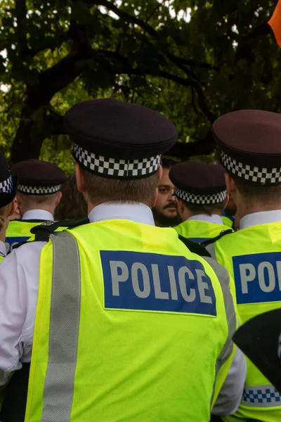 Londra, Birleşik Krallık, 6 Eylül 2025 - Metropolitan Polisi üyeleri, Parlamento Meydanı 'ndaki Filistin yanlısı bir gösteride protestocularla boğuşuyor.