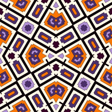 Cadılar Bayramı geleneksel renklerde Dikişsiz desen. Parlak etnik soyut arka plan.