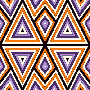 Simetrik geometrik süsleme ile parlak seamless modeli. Renkli arka plan. Etnik ve kabile motifleri.