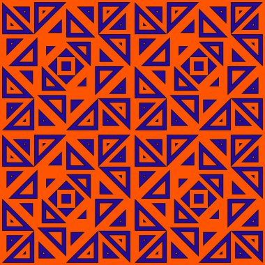 Cadılar Bayramı geleneksel renklerde Dikişsiz desen. Tekrarlanan üçgen parçalarile asimetrik geometrik süs.