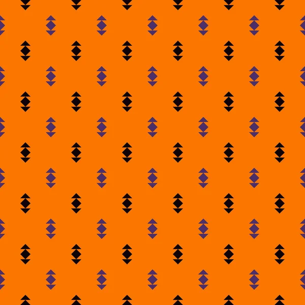Nahtloses Muster in traditionellen Halloween-Farben mit Mini-Pfeilen. ethnische und Stammesmotive. einfacher Druck mit Zeigern — Stockvektor
