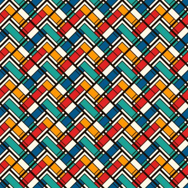 Ringa kemiği duvar kağıdı. Tekrarlanan dikdörtgen karolar ile dikişsiz yüzey deseni. Zig zag çizgili geometrik süs.