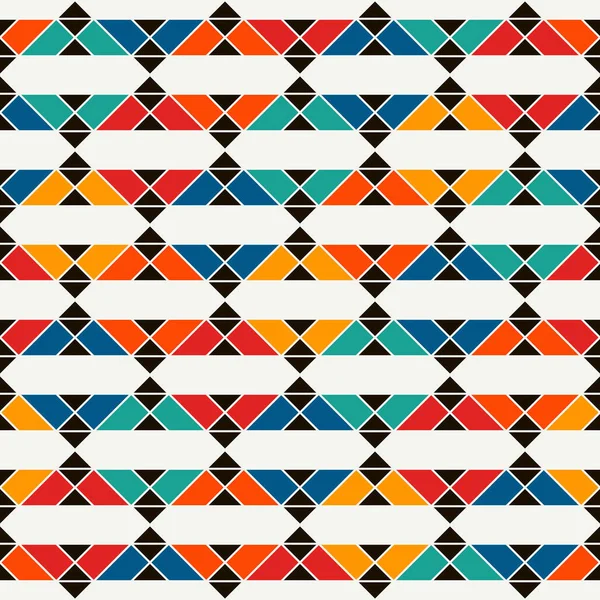 African style seamless surface pattern with abstract figures. Bright ethnic print. Geometric ornamental background — Stock Vector