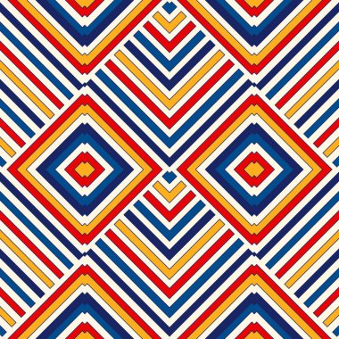 Simetrik geometrik süsleme ile Seamless modeli. Parlak arka plan.