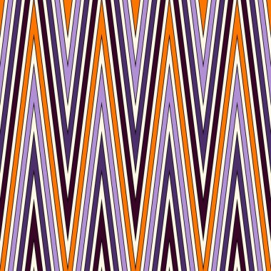 Cadılar Bayramı geleneksel renklerde Dikişsiz desen. Klasik geometrik süs. Zikzak yatay çizgiler duvar kağıdı.