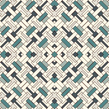 Üst üste gelen dikdörtgenler ve kareler arka plan. Tekrarlanan bindirme geometrik figürler ile Dikişsiz desen tasarım.