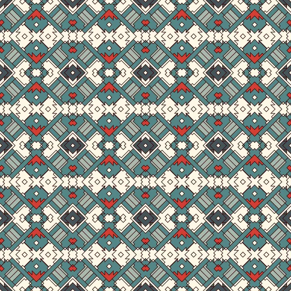 Patrón sin costuras de estilo étnico con figuras geométricas. Origen abstracto ornamental de los nativos americanos. Motivo tribal . — Vector de stock