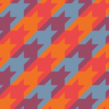 Houndstooth süsleme ile kesintisiz yüzey deseni. Klasik moda kumaş baskı. Geometrik arka plan kontrol.