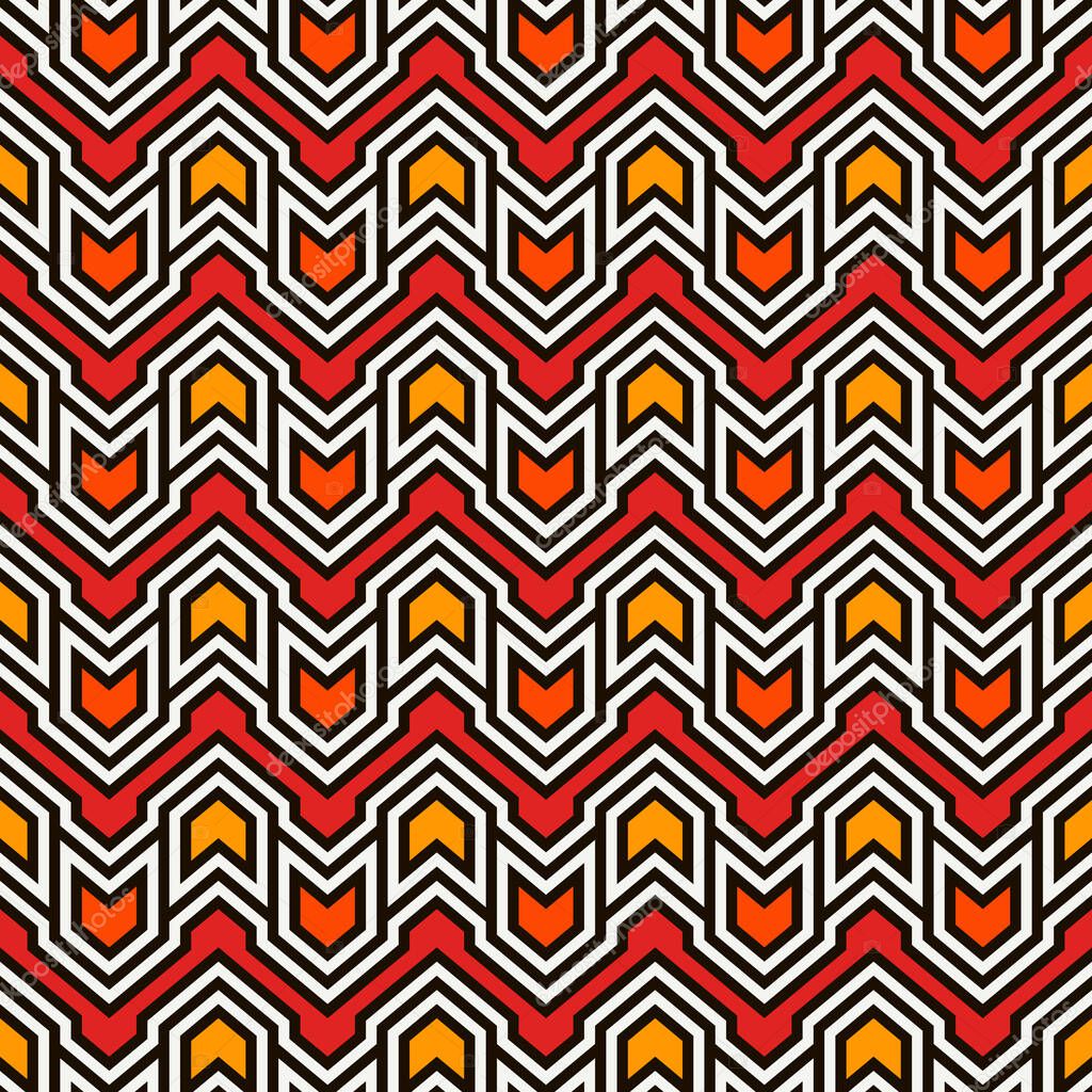 Seamless pattern with arrows and pointers. Chevrons wallpaper. Tribal and ethnic motif. Native americans ornament