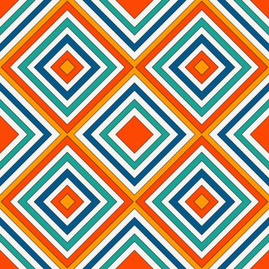 Tekrarlanan elmaslar ve satır arkaplanı. Geometrik motif. Parlak eşkenar dörtgen süslemeli pürüzsüz yüzey deseni.
