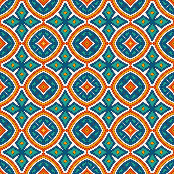 Modèle sans couture de style ethnique avec motif floral. Vintage couleurs vives fond abstrait. Ornement tribal . — Image vectorielle