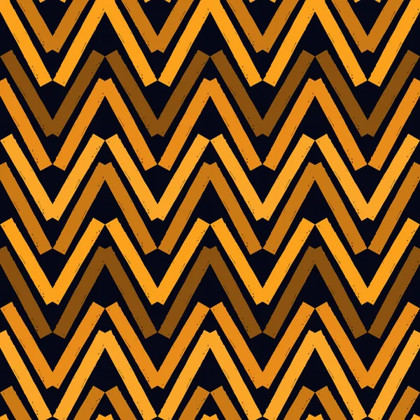 Coups Pinceau Motif Sans Couture Rayures Zigzag Horizontales Main Levée — Image vectorielle