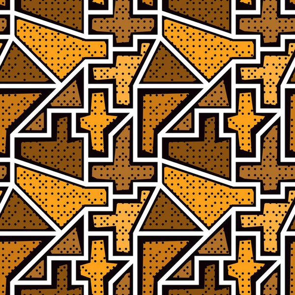 Modernes Nahtloses Muster Geometrischer Pop Art Stil Mit Gepunktetem Oberflächenprint — Stockvektor