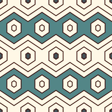 Modern zikzak deseni. Tekrarlanan altıgen süsü. Çağdaş geometrik arka plan. Kusursuz yüzey soyut tasarımı. Geo duvar kağıdı. Etnik dijital kağıt, tekstil baskısı. Vektör illüstrasyonu