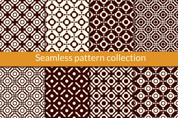 Geometric Seamless Pattern Collection Geo Openwork Design Background Set Repeated — Stock Vector