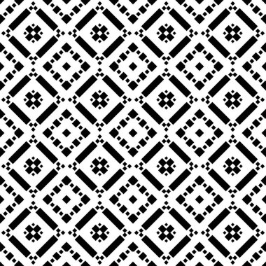 Etnik süslemelerle kusursuz desen. İşlemeli arka plan. Kabile duvar kâğıdı. Etnik halk imajı. Kabile motifi. Antik mozaik. Dijital kağıt, web tasarımı, tekstil baskısı, fon. Vektör sanatı.