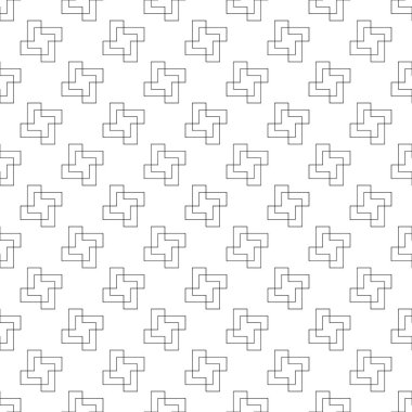 Duvar kağıdı haçı. Tekrarlanan figür geçmişi. İşaretli kusursuz yüzey dizaynı. Mozaik motifi. Etnik süs. Dijital kağıt, sayfa dolgu, web tasarımı, tekstil baskısı. Vektör illüstrasyonu.