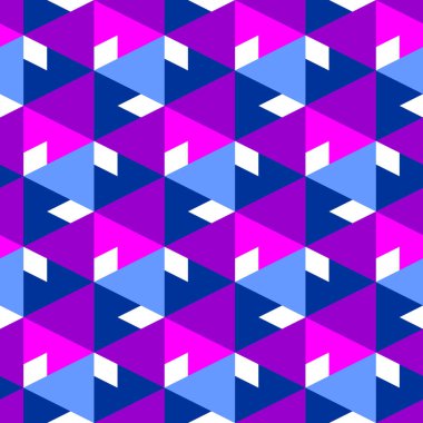 Çağdaş geometrik desen. Tekrarlanan üçgen süslemesi. Modern jeo soyut arkaplan. Kusursuz yüzey tasarımı. Mozaik duvar kağıdı. Dijital kağıt, tekstil baskısı. Vektör illüstrasyonu