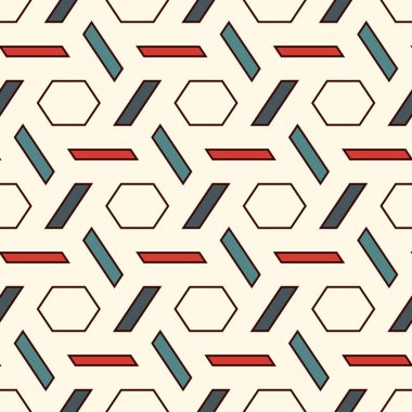 Çağdaş bal peteği geometrik deseni. Tekrarlanan altıgen süsü. Modern mozaik fayansların arka planı. Kusursuz yüzey soyut tasarımı. Geo duvar kağıdı. Dijital kağıt, tekstil baskısı. Vektör illüstrasyonu