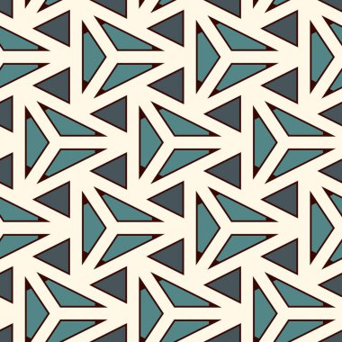 Çağdaş geometrik desen. Tekrarlanan üçgen motifi. Kusursuz yüzey tasarımı. Modern jeo soyut arkaplan. Minimalist duvar kağıdı. Basit süslemeli dijital kağıt, tekstil baskısı. Vektör sanatı