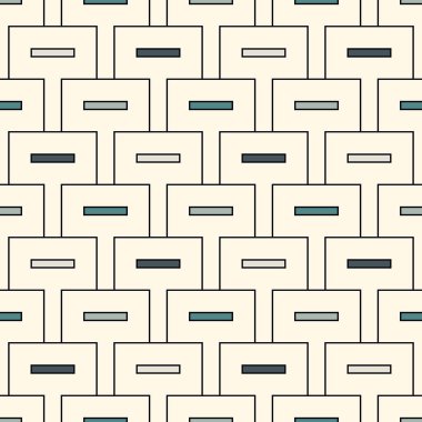 Çağdaş geometrik desen. Tekrarlanan dikdörtgen motifi. Basit bir minimalist süs. Modern soyut arka plan. Kusursuz yüzey tasarımı. Geo duvar kağıdı. Dijital kağıt, tekstil baskısı. Vektör sanatı