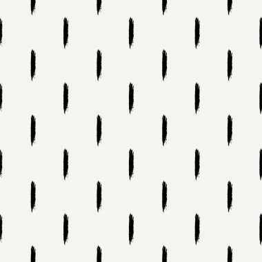 Boya fırçası pürüzsüz bir desen oluşturur. Freehand grunge tasarım arka planı. Çizgi motifi modern minimal süs. Moda el çizimi geometrik baskı. Sanatsal el, soyut vektör duvar kağıdı çizmiş