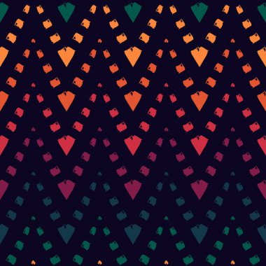 Etnik, pürüzsüz bir model. Freehand yatay zigzag sembolü çizgileri. Boho şık tasarım arka planı. Yerli, kabile tarzı duvar kağıdı. Fırça darbeleri, el çizimi geometrik süsler. Vektör soyut