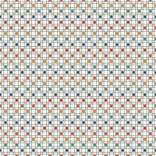 Nahtloses Muster Mit Einfachen Geometrischen Ornamenten Wiederholte Quadrate Und Dünne — Stockvektor