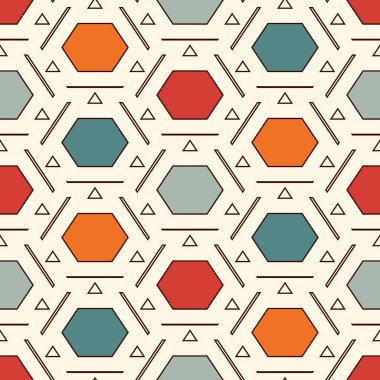 Çağdaş bal peteği geometrik deseni. Tekrarlanan altıgen süsü. Modern mozaik fayansların arka planı. Kusursuz yüzey soyut tasarımı. Geo duvar kağıdı. Dijital kağıt, tekstil baskısı. Vektör illüstrasyonu