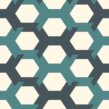 Çağdaş bal peteği geometrik deseni. Tekrarlanan altıgen süsü. Modern mozaik fayansların arka planı. Kusursuz yüzey soyut tasarımı. Geo duvar kağıdı. Dijital kağıt, tekstil baskısı. Vektör illüstrasyonu