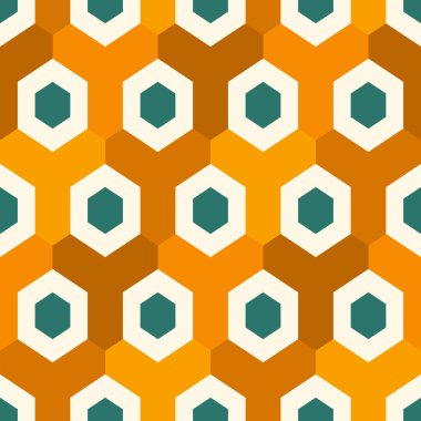Çağdaş bal peteği geometrik deseni. Tekrarlanan altıgen süsü. Modern mozaik fayansların arka planı. Kusursuz yüzey soyut tasarımı. Geo duvar kağıdı. Dijital kağıt, tekstil baskısı. Vektör illüstrasyonu