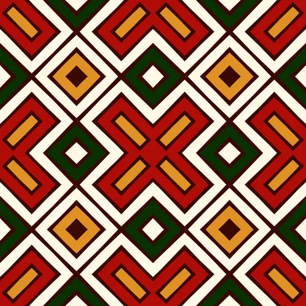 Patrón Sin Costuras Colores Tradicionales Navideños Motivo Étnico Tribal Formas — Vector de stock