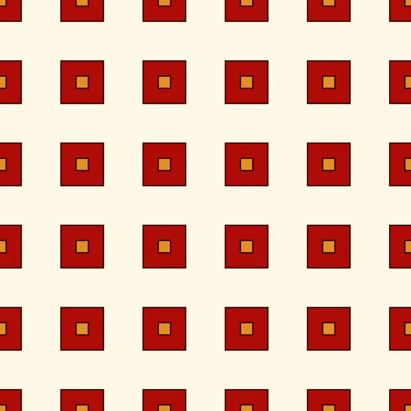 Nahtloses Muster Mit Einfachen Geometrischen Ornamenten Wiederholte Quadratische Abstrakte Hintergrund — Stockvektor